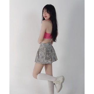 Váy ngắn xòe đốm da beo chất kaki thời trang - BEBE SKIRT
