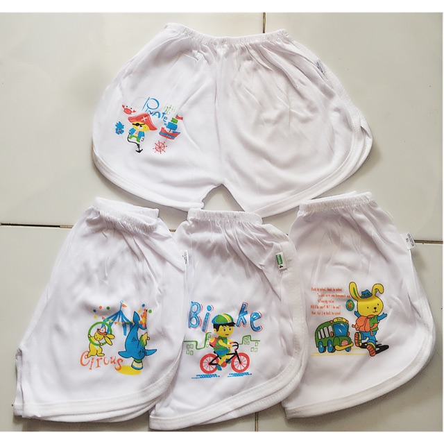 SET 5 QUẦN NGẮN THỂ THAO TRẮNG IN HÌNH CHO BÉ MẶC NHÀ ( 5-15 KG )_Quần Ngắn in