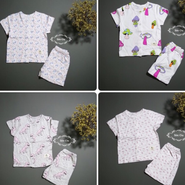 Bộ mặc nhà Cotton mịn xuân hè bé trai bé gái