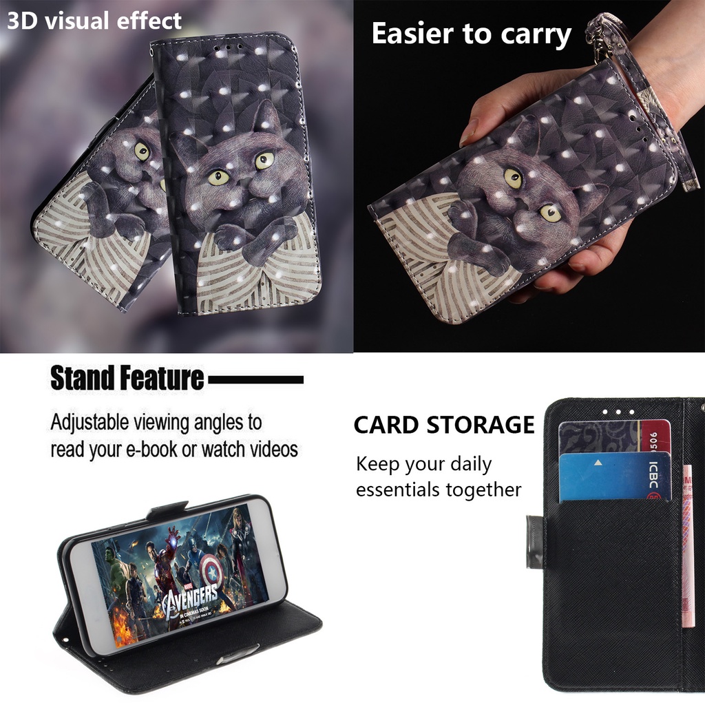 Vỏ Bao Da Nắp Gập In Hình 3D Cho Samsung Galaxy A23 A33 A53 A73 5G Ốp