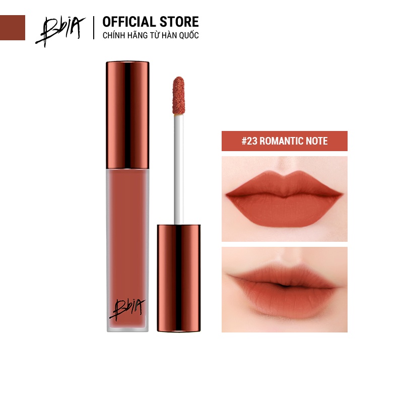 Son Kem Lì Bbia Last Velvet Lip Tint Version 5 - 23 Romantic Note (Màu Cam Đất Pha Ánh Đỏ) 5g - Bbia Official Store