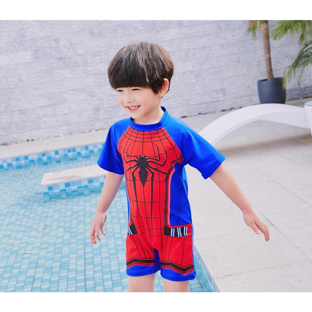 Bộ bơi bé trai liền hình nhện chống nắng, cho bé 16-20kg (size XL)