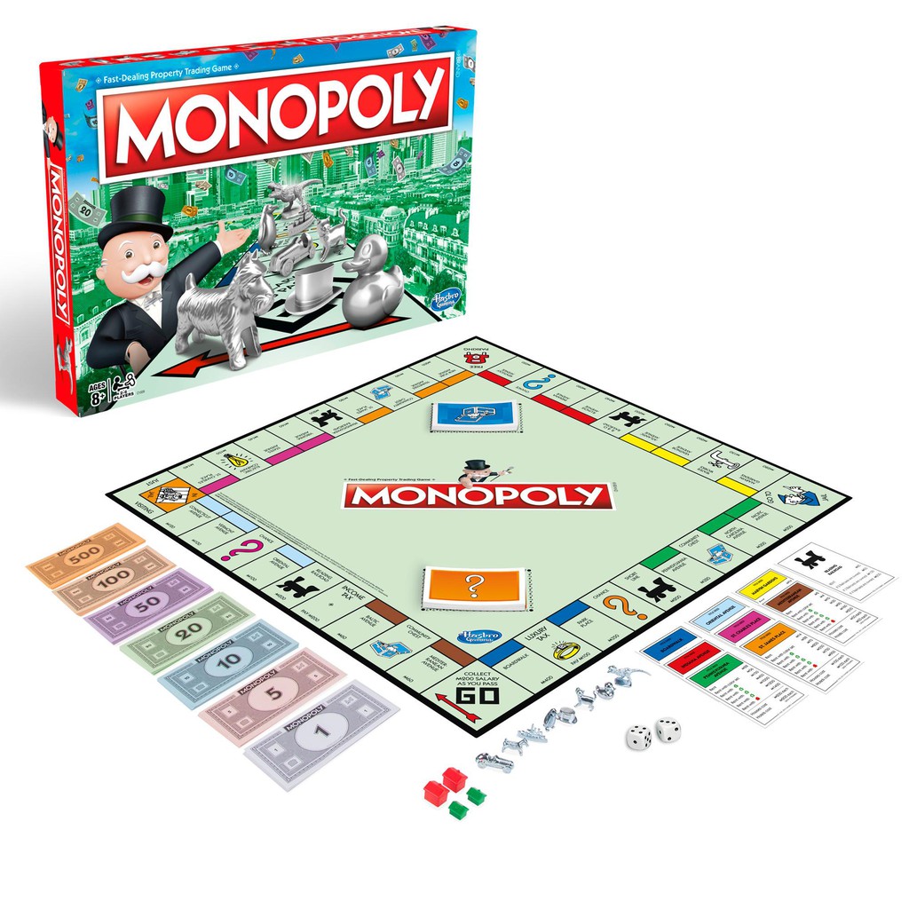 Cờ tỷ phú Monopoly chính hãng Hasbro Mỹ C1009 - Cở tỉ phú 8t+ - Cờ tỷ phú cơ bản