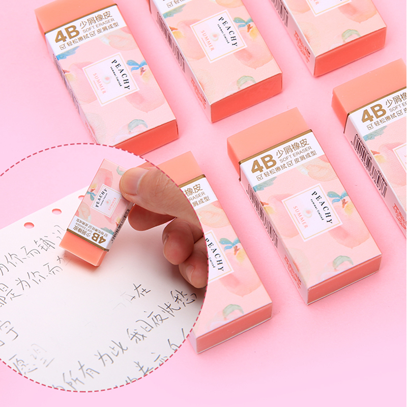 Bộ Tẩy Hình Quả Đào Màu Hồng Dễ Thương 4b