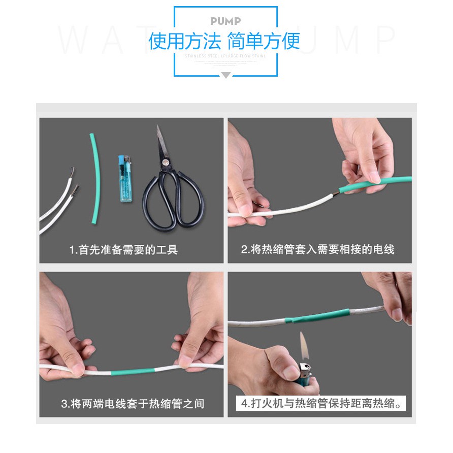 Ống co nhiệt Phong cách không lời 1mm ~ 50mm 12 màu Màu trong suốt / Màu cam / Đỏ / Xanh vàng / Tím / Đỏ / Đen / Xám / Nâu / Xanh / Xanh / Xanh / Vàng