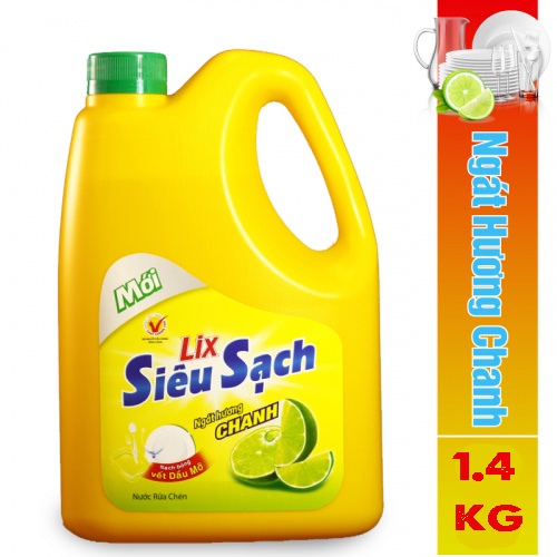 Nước rửa chén Lix Siêu sạch 1.4kg