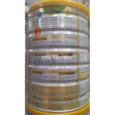 Lon Sữa ColosDHA 0+ và 1+ 800G Vitadairy.Tăng gấp 3 lần DHA giúp  PHÁT TRIỂN NÃO BỘ