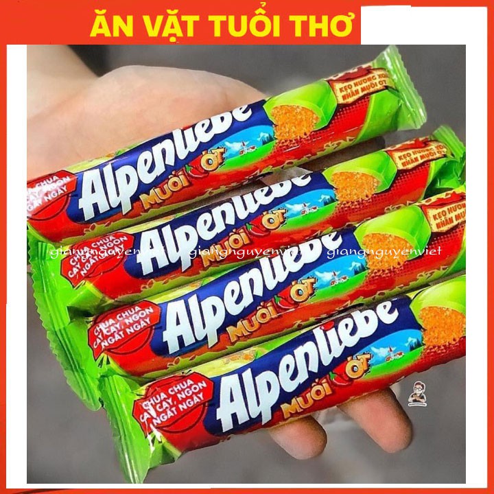 alpenliebe soài ớt dạng thỏi gồm 9 viên