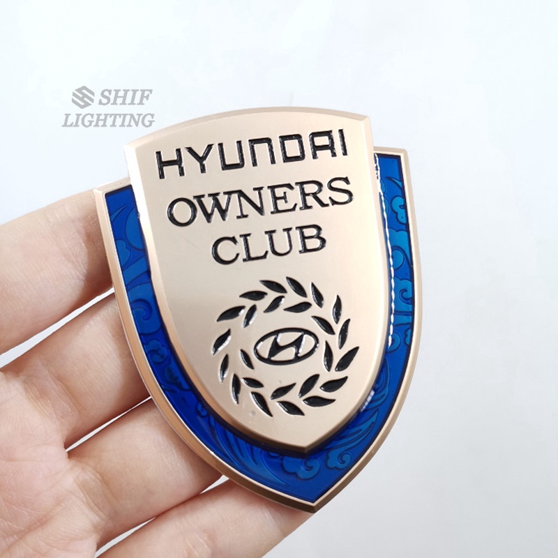Miếng Dán Xe Logo Kiểu Chữ Hyundai Owners Club Kim Loại