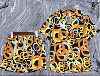 Pyjama Đùi Cộc _ Bộ Mặc Nhà Lụa Satin - Lụa Gấm hoạ tiết
