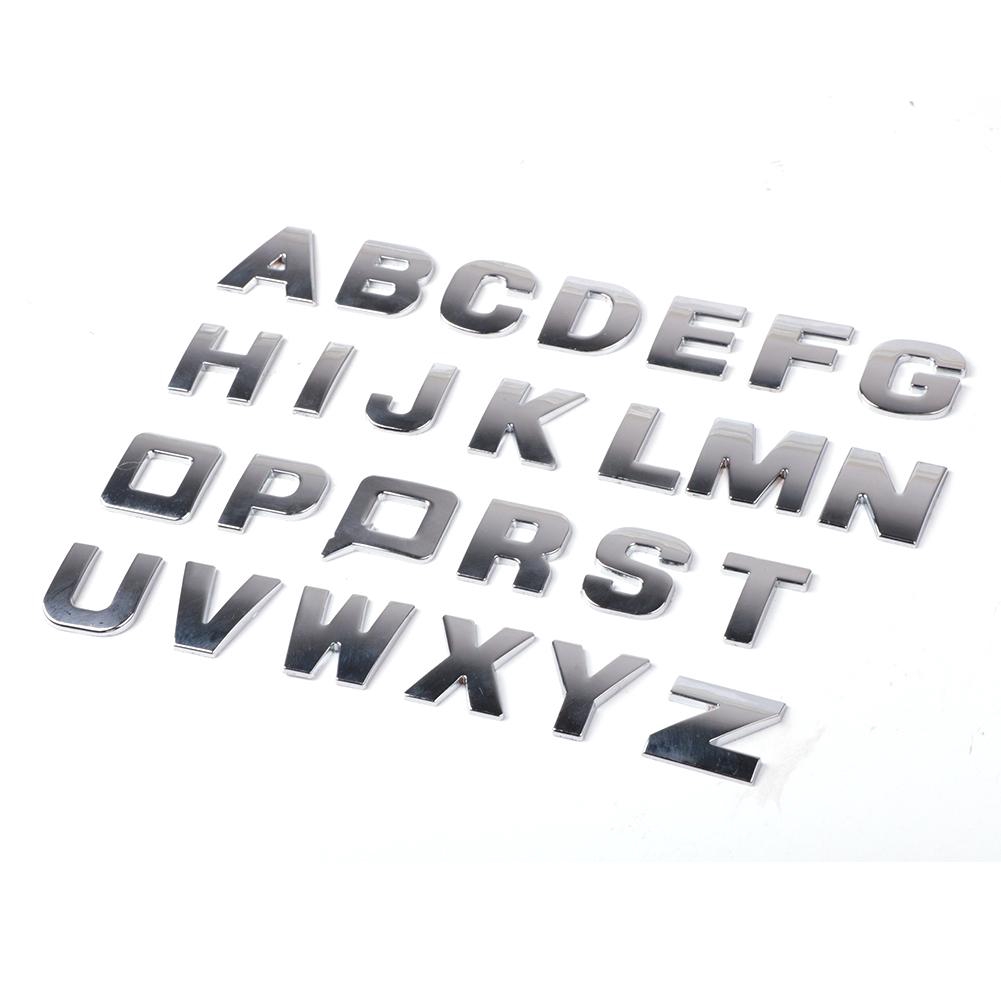 🎉 SD DIY 3D Kim loại Bảng chữ cái Nhãn dán Biểu tượng Xe Huy hiệu Bạc (A-Z & 0-9) | BigBuy360 - bigbuy360.vn