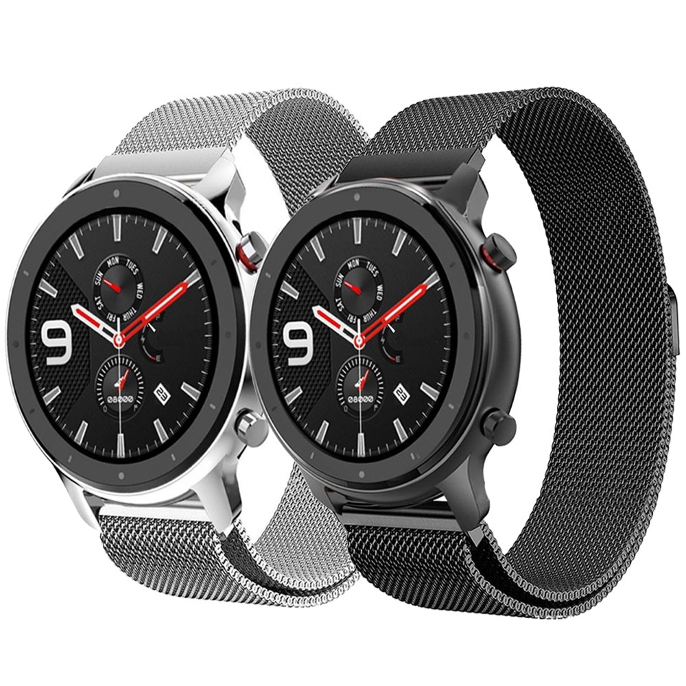 Dây Đeo Tay Thay Thế Bằng Thép Không Gỉ Có Khóa Nam Châm Kèm Khung Cho Amazfit Gtr 47mm