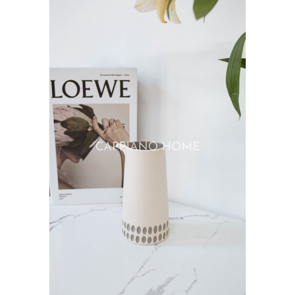 Bình rót sữa họa tiết, lọ hoa trang trí decor nhà | Cappiano Home