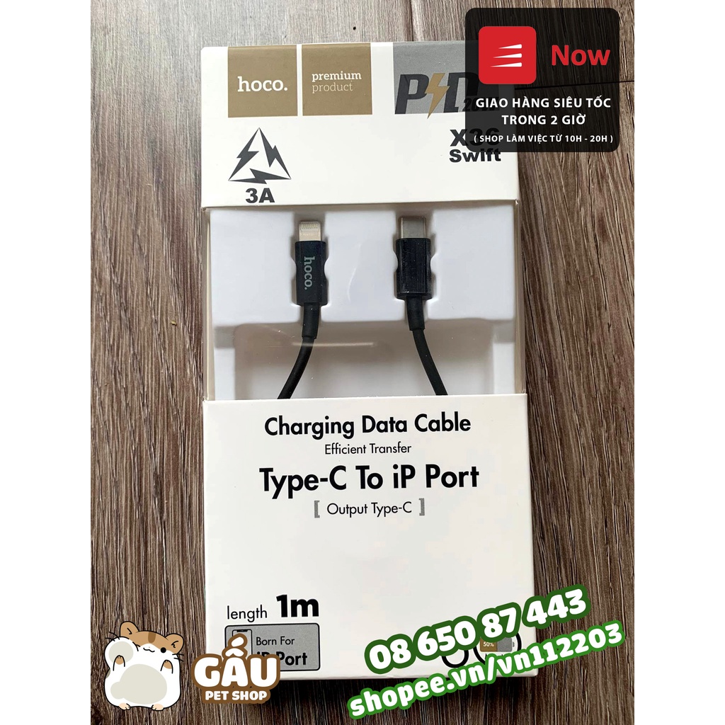 Cáp Sạc Nhanh HOCO X36 Type C to Cho ip-Hỗ trợ PD