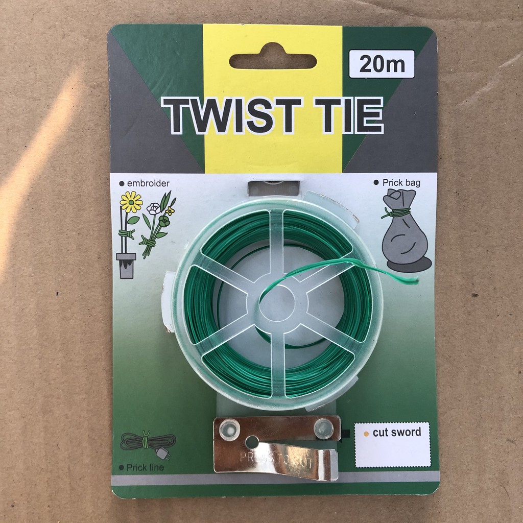 Cuộn dây buộc đồ đa năng Twist Tie 20m, dây nhựa, lõi kẽm