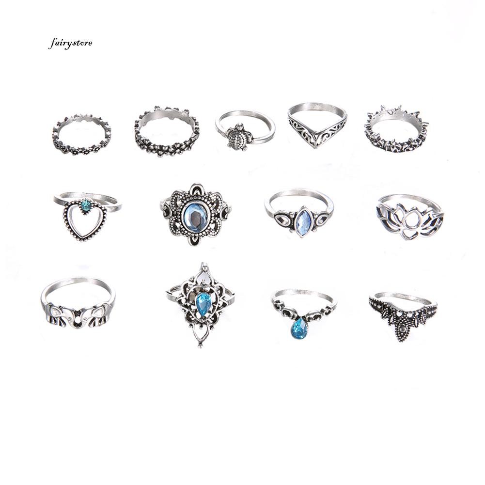 Set 13 NhẫN NhiềU KiểU DáNg Phong CáCh Boho