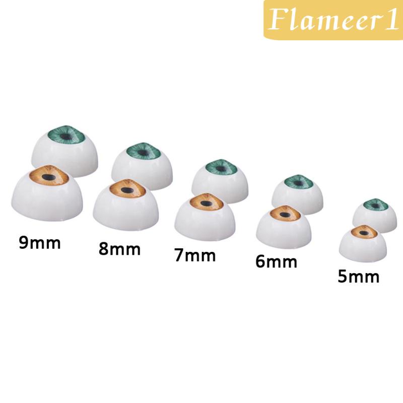 1 [flameer1] 4 Cặp Mắt Nhựa 5mm Làm Búp Bê 4 Màu