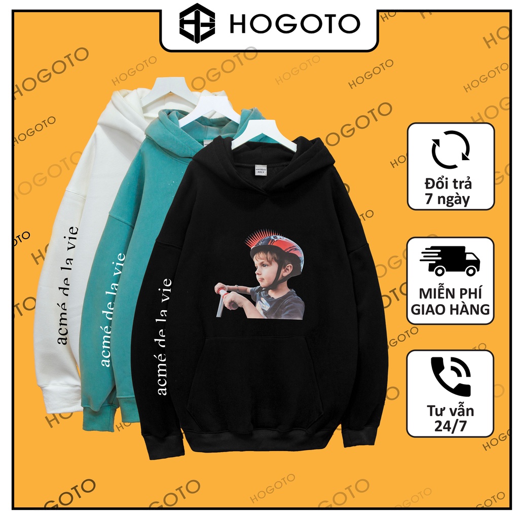 Áo nỉ Hoodie ADLV BÉ ĐẠP XE Hogoto shop , Áo hoodie nam nữ nỉ bông cotton