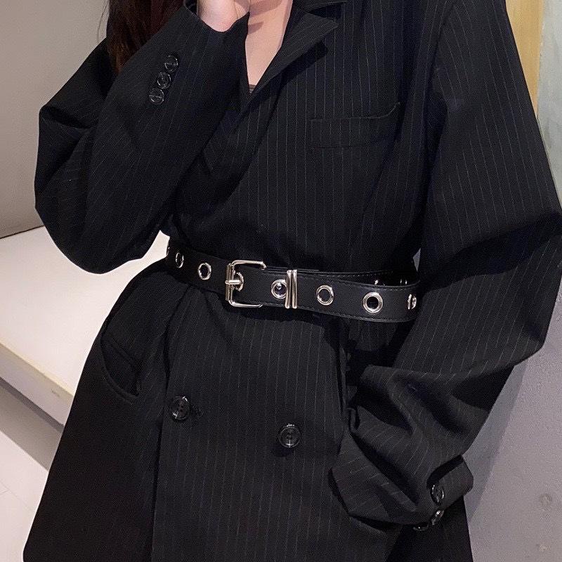 Thắt Lưng Da Nam Nữ Dây Nịt Chain Xích - Thắt Lưng Unisex 2 Hàng Khoen Chain Xích Dây Xích Treo Quần - Maxshopdoc