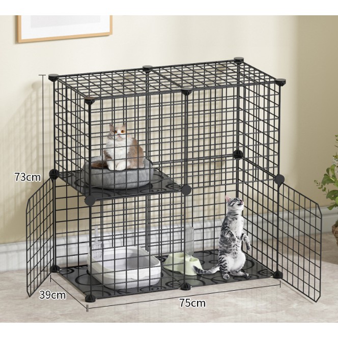 Chuồng mèo 3 tầng 2 tầng 3 tầng giá cho mèo lắp ghép đa năng đơn giản với lưới sắt sơn tĩnh điện Hoshi Pet