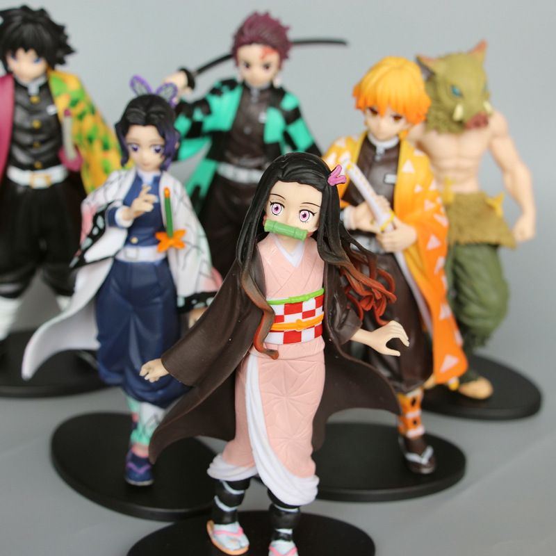 Anime 16CM Demon Slayer Kimetsu no Yaiba figure Kamado Tanjirou Action Figure Agatsuma Zenitsu Nezuko Warrior PVC Model Toys