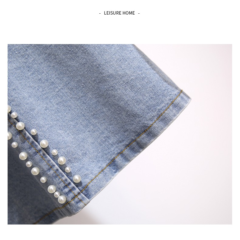 🌸Hàng Order🌸 Váy Jean Bigsize Trễ Vai Đính Ngọc Dọc Áo Nữ Tính Sexy 🌸Hàng Quảng Châu | BigBuy360 - bigbuy360.vn