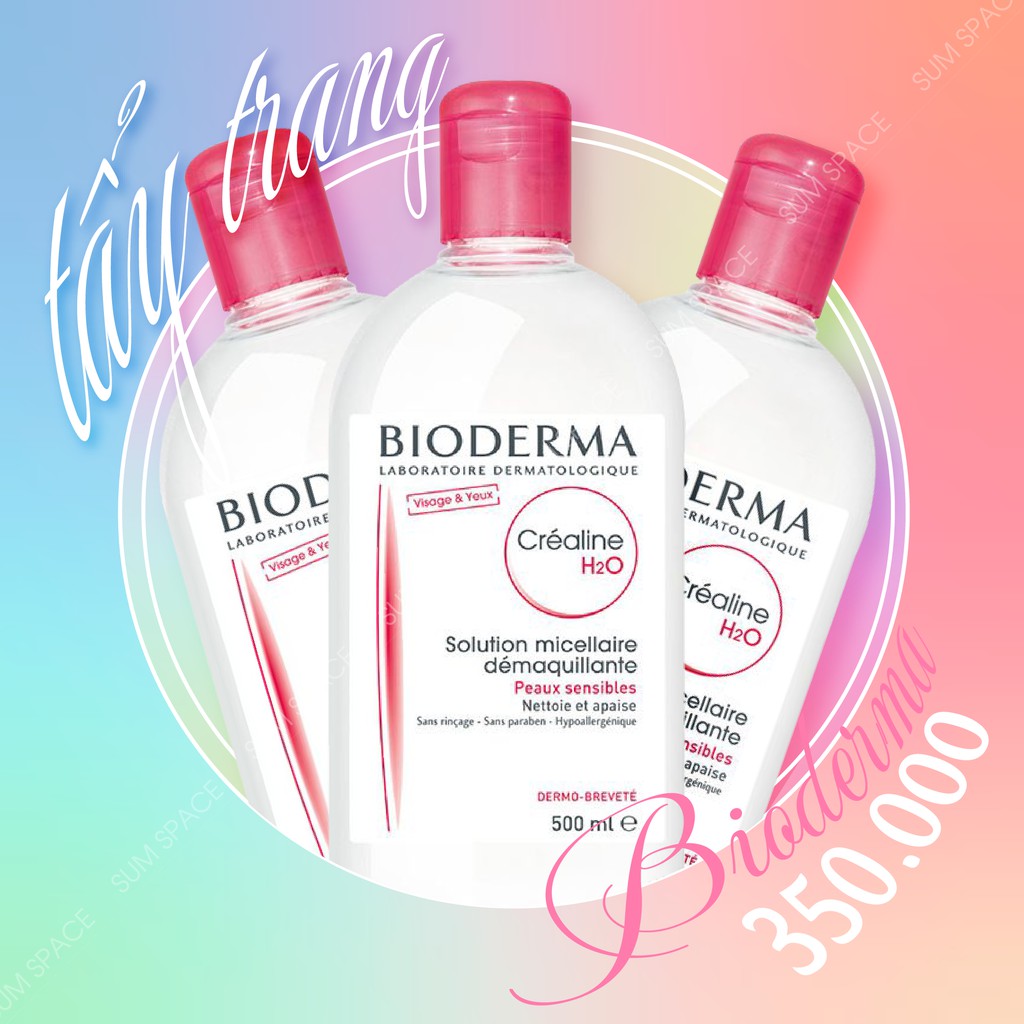 Tẩy trang Bioderma Créaline Hồng - 500ml