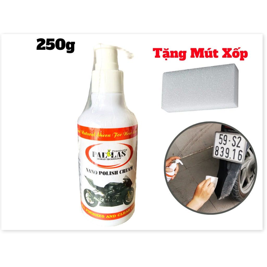 Dung Dịch Làm Mới Phục Hồi Nhựa Đen ,Bóng Lốp Xe ,Bóng Da Nano pallas 250g Tặng Mút