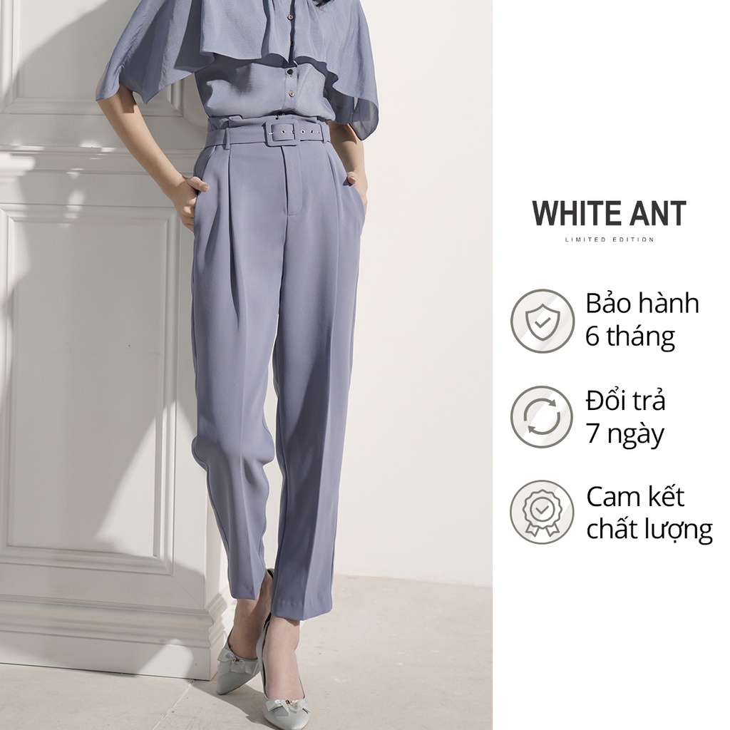 Quần baggy đai eo nữ dáng dài cơ bản 90cm có 2 màu, đủ size, chuẩn size White Ant