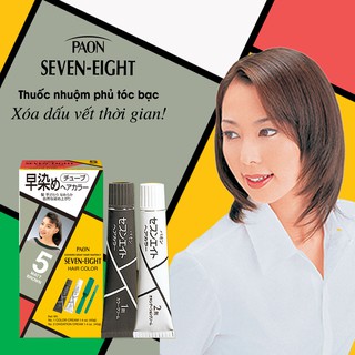 Nhuộm phủ bạc SEVEN EIGHT số 5 (Nâu vừa) Nhật Bản (40g+40g)