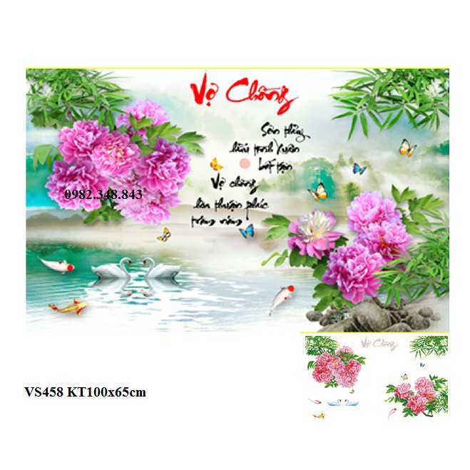 Tranh gắn đá vợ chồng. Tranh đính đá chưa gắn.