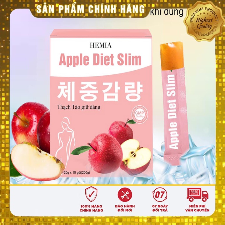 Thạch táo giảm cân Hemia, đẹp da, giữ dáng, giảm cân, giảm béo, an toàn hiệu quả, Hàn Quốc