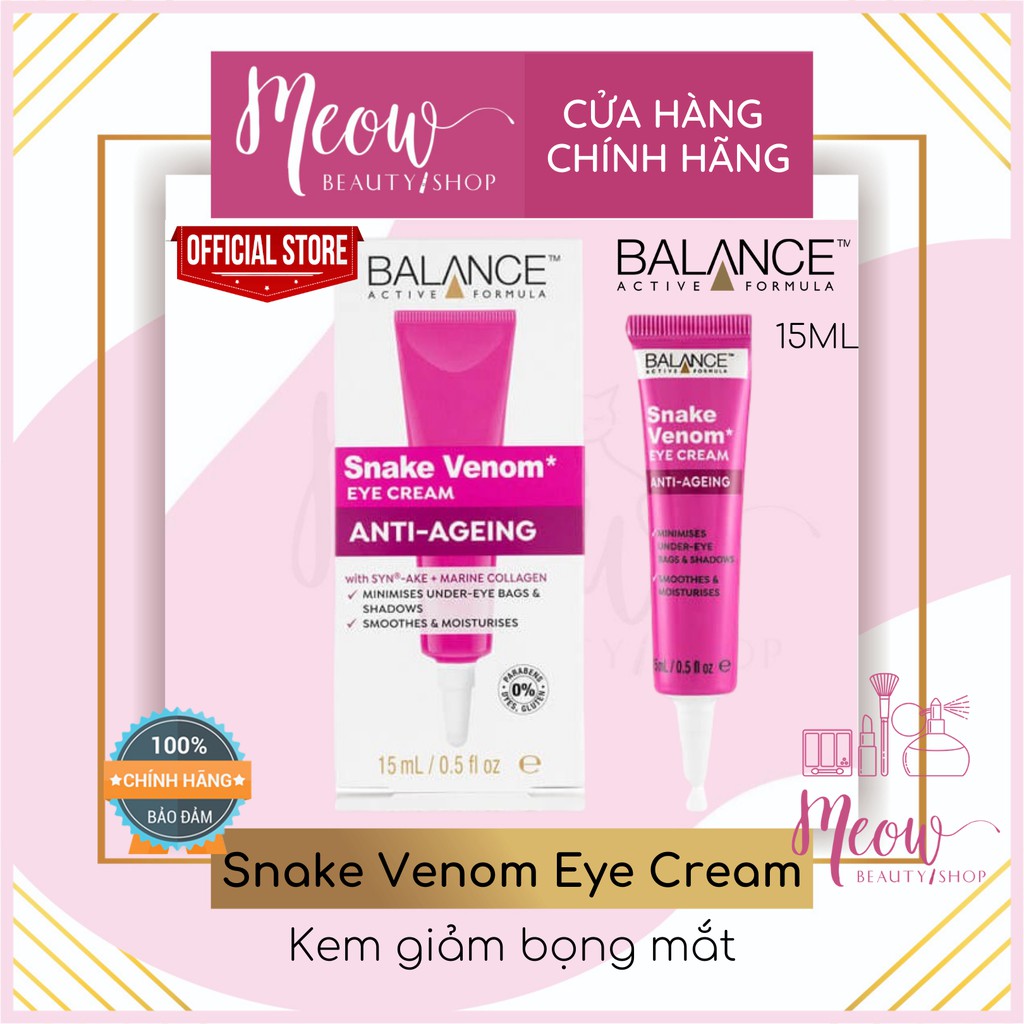 BALANCE - Kem mắt chống lão hóa nọc rắn Balance Active Formula Snake Venom Eye Cream 15ml