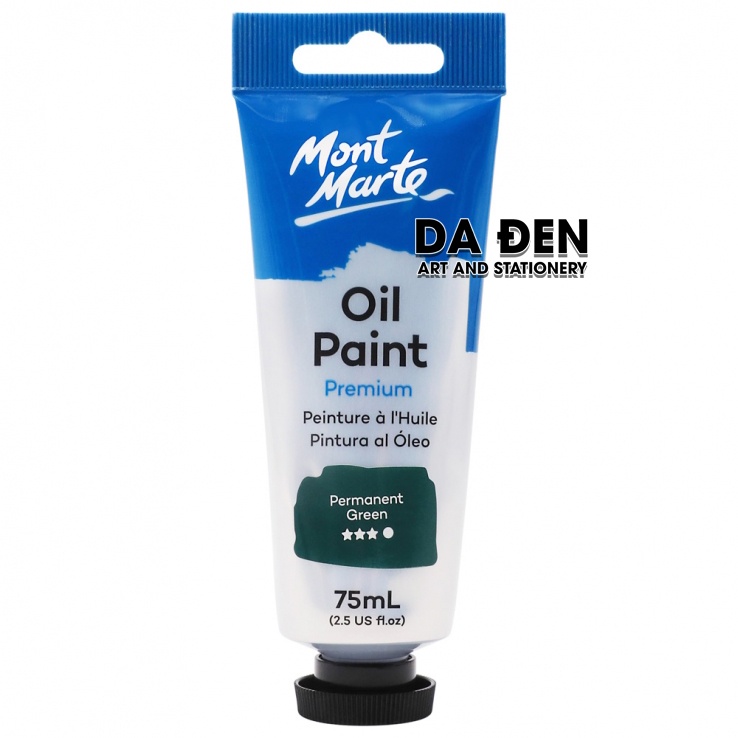 [DA ĐEN] Màu Sơn Dầu Mont Marte Tube 75ml - Permanent Green