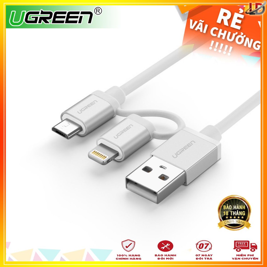 Cáp Sạc Điện Thoại 2 Trong 1 Micro USB và Lighting Ugreen 20749