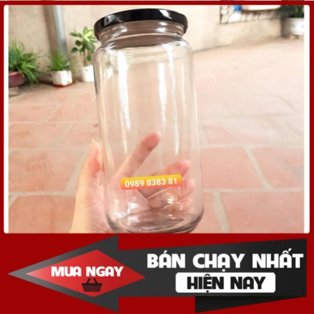 Hũ thủy tinh tròn 1 lít 1000ml nắp chống tràn Lọ thủy tinh đựng thực phẩm