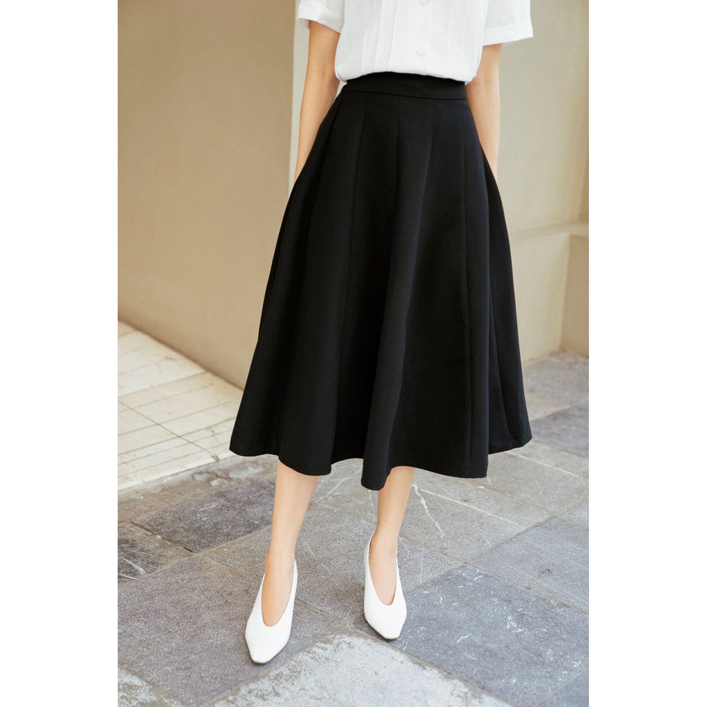 Chân váy dài cạp chun sau dáng xoè ly TIIN STORE CHD041