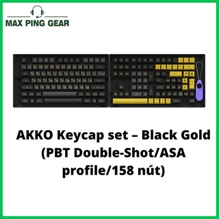 Akko keycap set – black gold