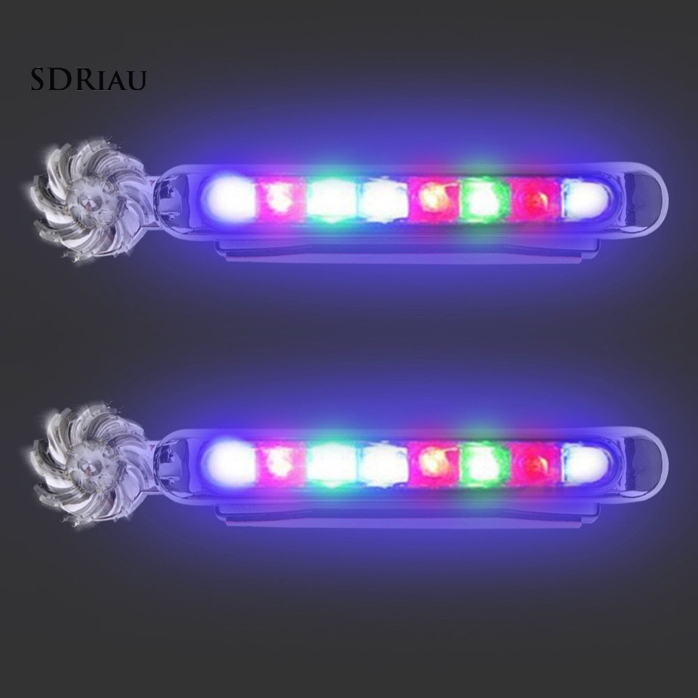 2Pcs Wind Energy Car Daytime Running Lights LED DRL Decor Lamp with Rotation Fan