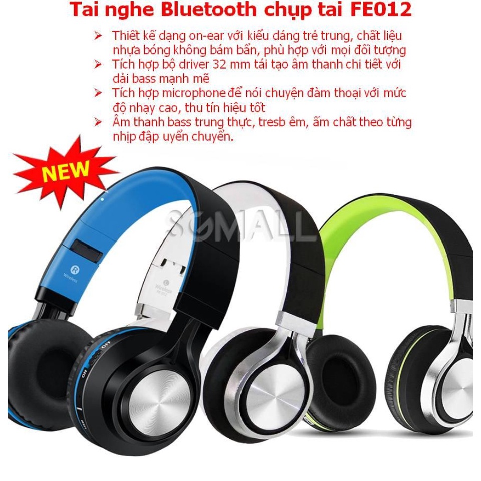 Tai Nghe Nhạc Chụp Tai Xanh, Mua Tai Nghe Không Dây Bluetooth Fe012 ở đâu uy tín, Tai Nghe Bluetooth âm thanh hay. Âm Ba