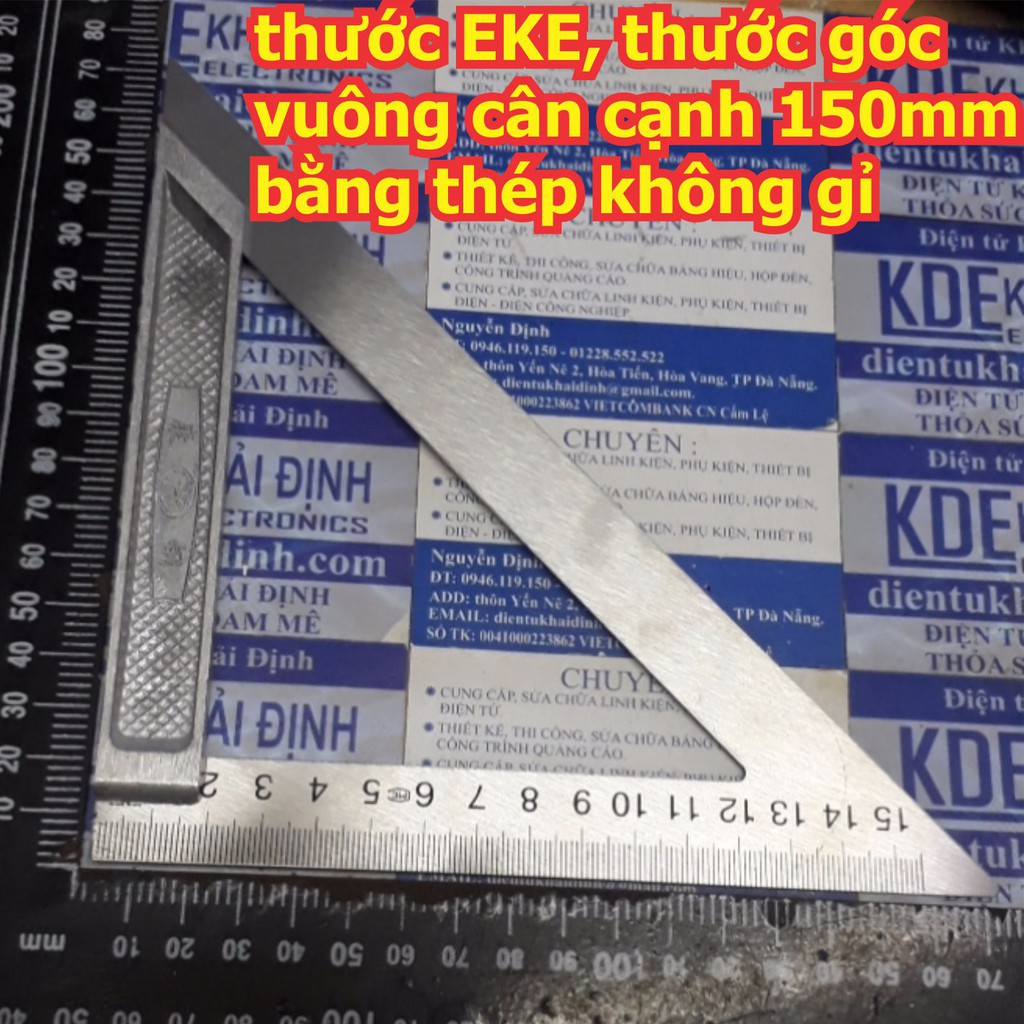 thước EKE, thước góc vuông cân cạnh 150mm/ 200mm bằng thép không gỉ. kde5763