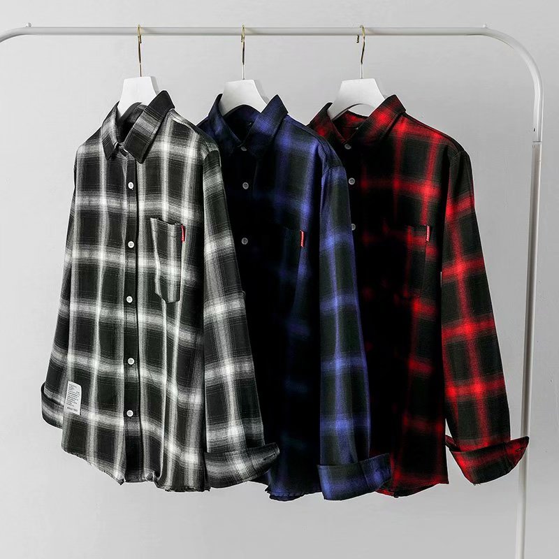Áo Sơ Mi Caro Tay Dài Kiểu Dáng Retro Thời Trang Cho Nam Size M-3Xl