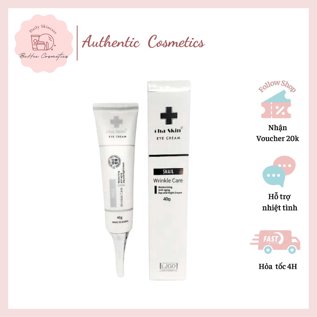 Kem Mắt Chiết Xuất Ốc Sên LJGO Snail Wrinkle Care Cha Skin Eye Cream - 40ml