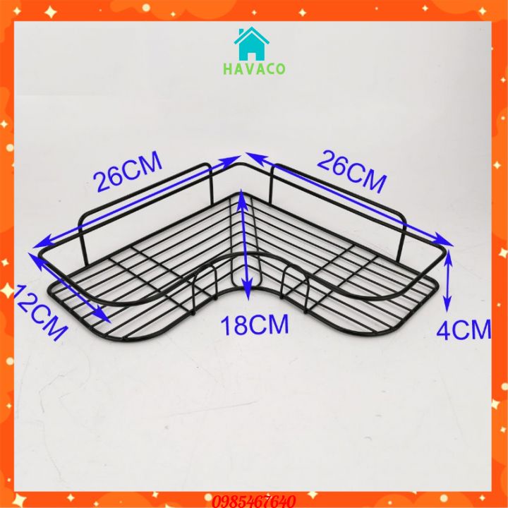 Kệ góc nhà tắm phun sơn tĩnh điện dán tường siêu dính trong nhà tắm, nhà bếp tiện dụng vd01