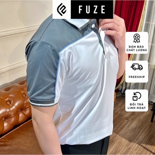 Áo thun Polo nam cổ bẻ Fuze basic phối xám