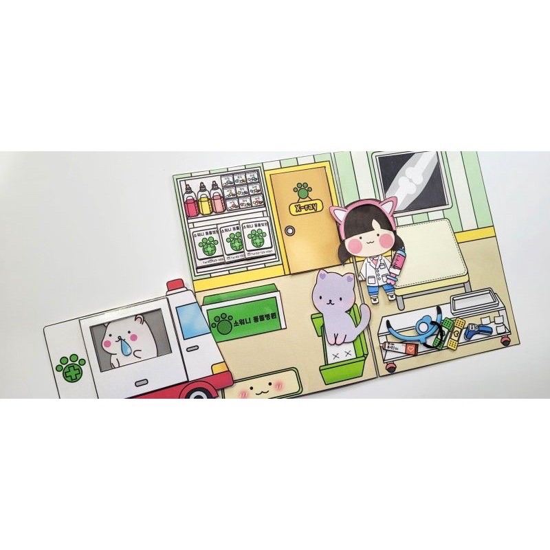 BÚP BÊ GIẤY BỆNH VIỆN CHO THÚ CƯNG