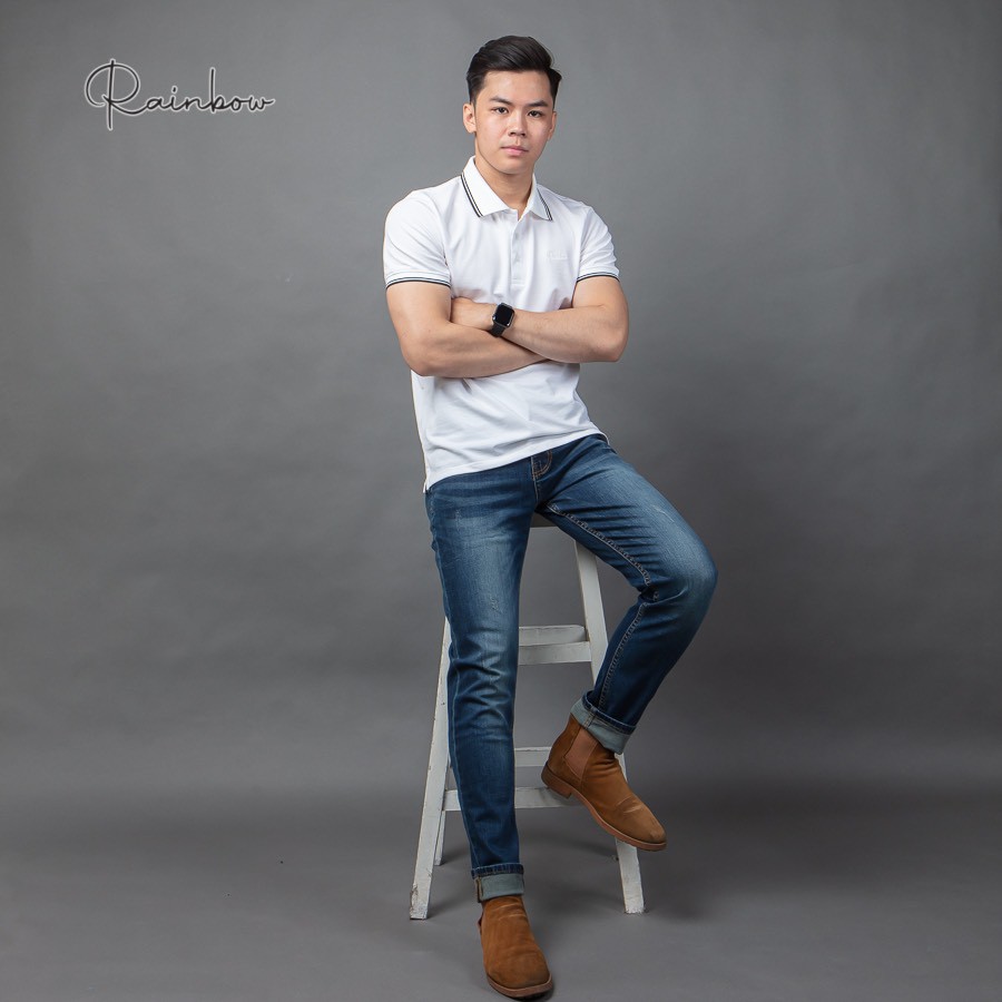 Áo Polo nam cotton cao cấp chính hãng Rainbow SPO002 Regular Fit phối bo viền trẻ trung - Thấm hút mồ hôi chuẩn size nam | BigBuy360 - bigbuy360.vn