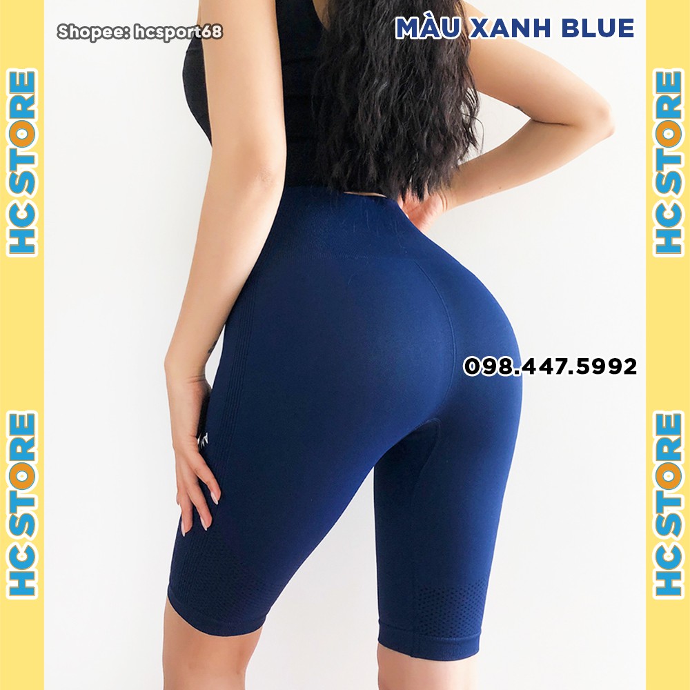 Quần Short Lửng Nữ QL07 Ami Medea Tập Gym Yoga Lưng Cao, Nâng Mông, Chất Dệt Kim Co Giãn