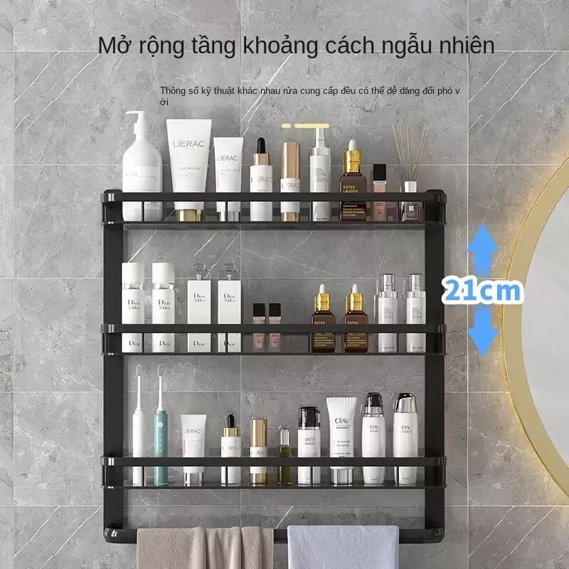Kệ Đựng Đồ Dùng Gắn Tường Không Cần Khoan Tiện Dụng Cho Nhà Tắm / Nhà Vệ Sinh