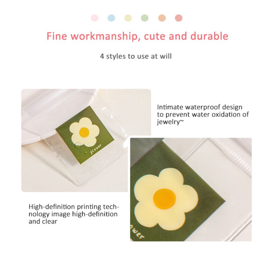 Ins trong suốt túi đồ trang sức dễ thương Bông tai bao bì túi nhỏ bông tai vòng cổ kín chống-Quá trình oxy hóa đồ trang sức Túi